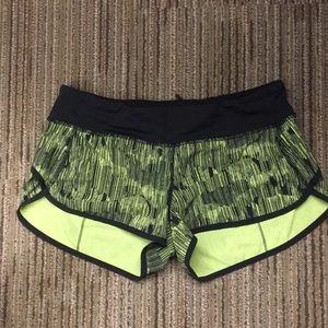 Lululemon Run Times Short Neon Yellow Black